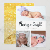 Vrolijk en helder | Baby eerste kerst foto Feestdagenkaart (Voorkant / Achterkant)