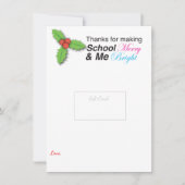 Vrolijk en helder Bedankt onderwijzer Feestdagenkaart (Voorkant)