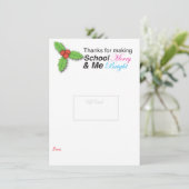 Vrolijk en helder Bedankt onderwijzer Feestdagenkaart (Staand voorkant)