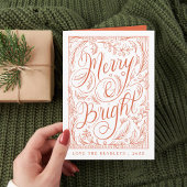 Vrolijk en helder belettering Kerstmis Feestdagen Kaart