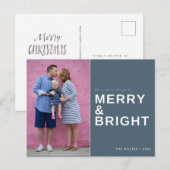 Vrolijk en helder blauw fotovakantie briefkaart (Voorkant / Achterkant)