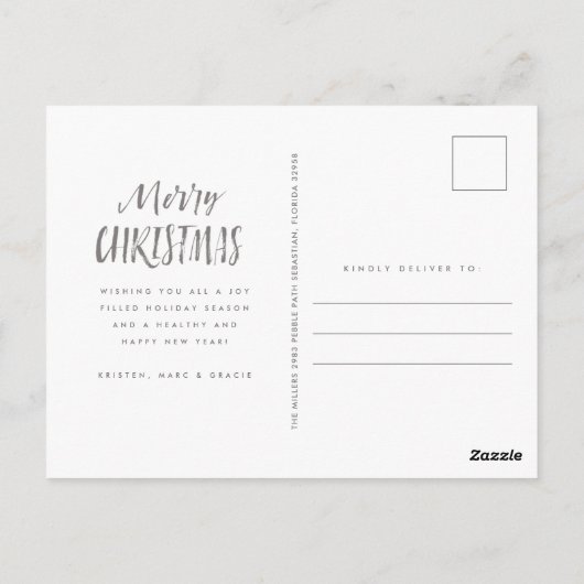 Vrolijk en helder blauw fotovakantie briefkaart (Achterkant)