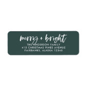 Vrolijk en helder | Boho Green Christmas Etiket (Voorkant)