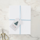 Vrolijk en helder | Boho kerstboom en script Cadeaulabel (Met Touw)