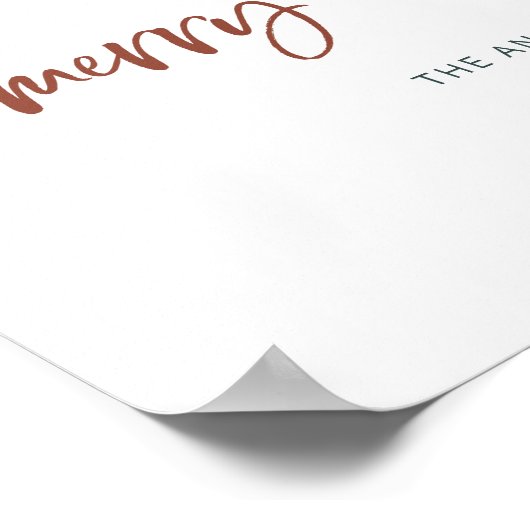 Vrolijk en helder | Boho kerstboom en script Poster (Hoek)