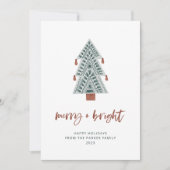 Vrolijk en helder | Boho Kerstboom Multi Foto Feestdagenkaart (Voorkant)