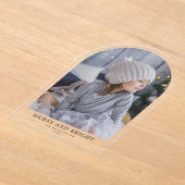 Vrolijk en helder boog kerstvakantie foto acryl uitnodigingen (Laagn)