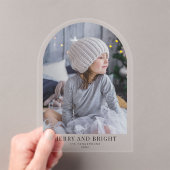 Vrolijk en helder boog kerstvakantie foto acryl uitnodigingen (Insitu (Draagbaar))
