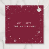 Vrolijk en helder Bourgondisch Kerstfeest Bedankjes Labels (Achterkant)