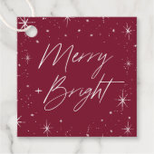 Vrolijk en helder Bourgondisch Kerstfeest Bedankjes Labels (Voorkant)