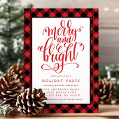 Vrolijk en helder Buffalo Plaid Kerstvakantie P Kaart