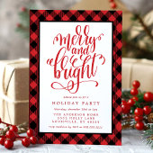 Vrolijk en helder Buffalo Plaid Kerstvakantie P Kaart