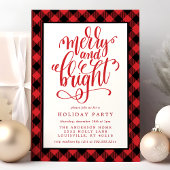 Vrolijk en helder Buffalo Plaid Kerstvakantie P Kaart