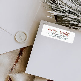 Vrolijk en helder | Casual Script Boho Christmas Etiket