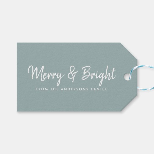 Vrolijk en helder | Casual scriptkalligrafie Cadeaulabel (Voorkant (Horizontaal))