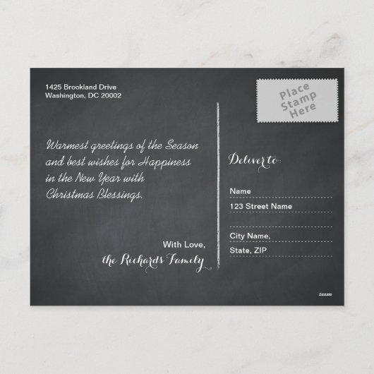 Vrolijk en helder - Chalkboard Briefkaart (Achterkant)