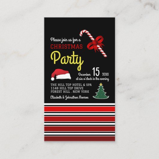 Vrolijk en helder, Christmas Party Ticket Informatiekaartje (Voorkant)