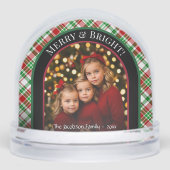 Vrolijk en helder! Christmas Plaid Vakantiefoto Sneeuwbol (Voorkant)