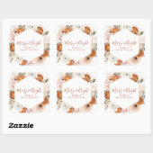 Vrolijk en helder citrus dennen vakantie bloem vierkante sticker (Vel)