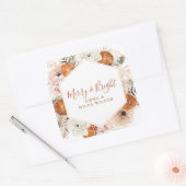 Vrolijk en helder citrus dennen vakantie bloem vierkante sticker (Envelop)