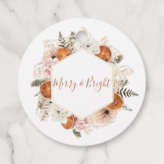 Vrolijk en helder Citrus Pine Vakantie Bedankjes Labels (Achterkant)