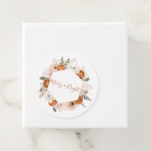 Vrolijk en helder Citrus Pine Vakantie Bedankjes Labels (In situ)