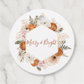 Vrolijk en helder Citrus Pine Vakantie Bedankjes Labels (Voorkant)