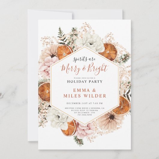 Vrolijk en helder Citrus Pine Vakantie Kaart (Voorkant)