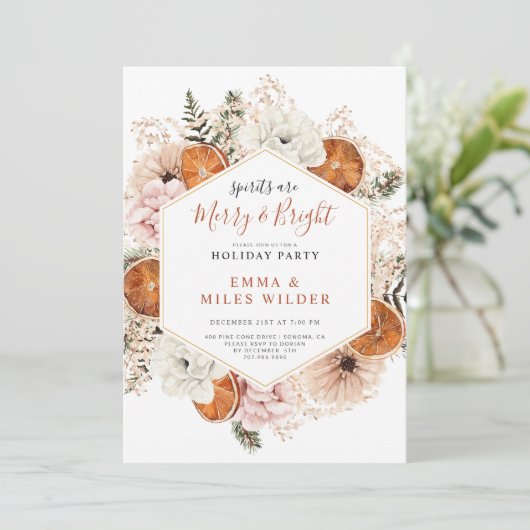 Vrolijk en helder Citrus Pine Vakantie Kaart (Staand voorkant)