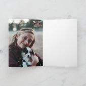 Vrolijk en helder cowboy Pet met bloemen kerst Kaart (Binnen)