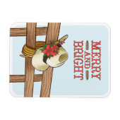 Vrolijk en helder cowboy Pet met bloemen kerst Magneet (Horizontaal)