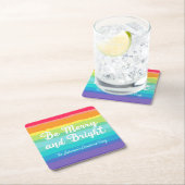 Vrolijk en helder Custom Rainbow Christmas Party Kartonnen Onderzetters (Insitu)