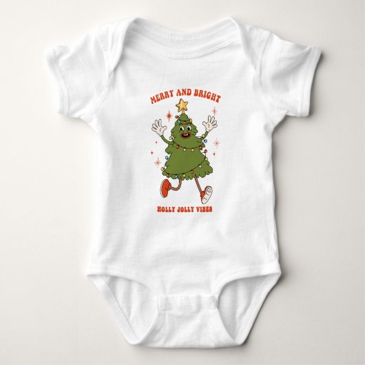 Vrolijk en helder - Dancing Christmas Tree Holiday Romper (Voorkant)