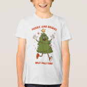 Vrolijk en helder - Dancing Christmas Tree Holiday Tri-Blend Shirt (Voorkant)