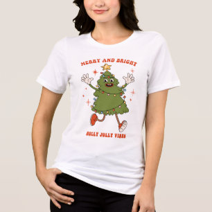 Vrolijk en helder - Dancing Christmas Tree Holiday Tri-Blend Shirt