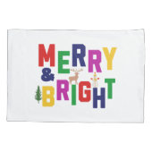 Vrolijk en helder dennenboom rendier sneeuwman kussensloop (Achterkant)