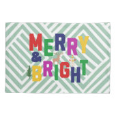 Vrolijk en helder dennenboom rendier sneeuwman kussensloop (Achterkant)