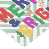 Vrolijk en helder dennenboom rendier sneeuwman medium tafelloper (Hoek)