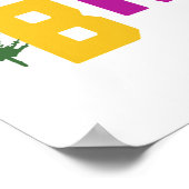 Vrolijk en helder dennenboom rendier sneeuwman poster (Hoek)