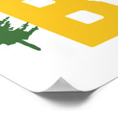 Vrolijk en helder dennenboom rendier sneeuwman poster (Hoek)