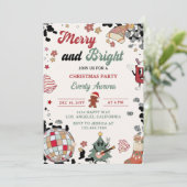 Vrolijk en helder disco bal kerstfeest kaart (Staand voorkant)