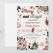 Vrolijk en helder disco bal kerstfeest kaart (Voorkant / Achterkant)