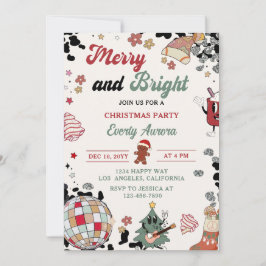 Vrolijk en helder disco bal kerstfeest kaart