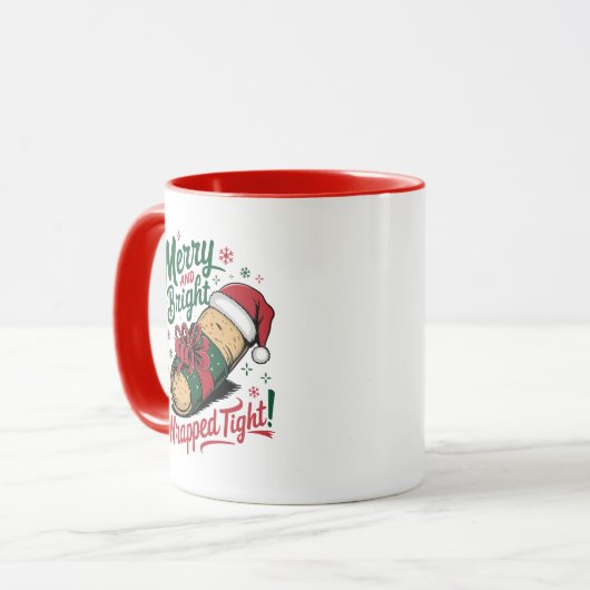 Vrolijk en helder: een feestelijke kerstburrito mok (Voorkant links)