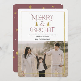 Vrolijk en helder, eenvoudig modern, stoffig roos  feestdagenkaart