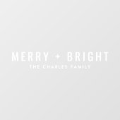 Vrolijk en helder, eenvoudig wit kerstfeest raamsticker (Vel)