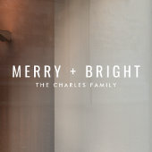 Vrolijk en helder, eenvoudig wit kerstfeest raamsticker