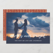 Vrolijk en helder eenvoudige foto-overlay feestdagenkaart (Voorkant / Achterkant)