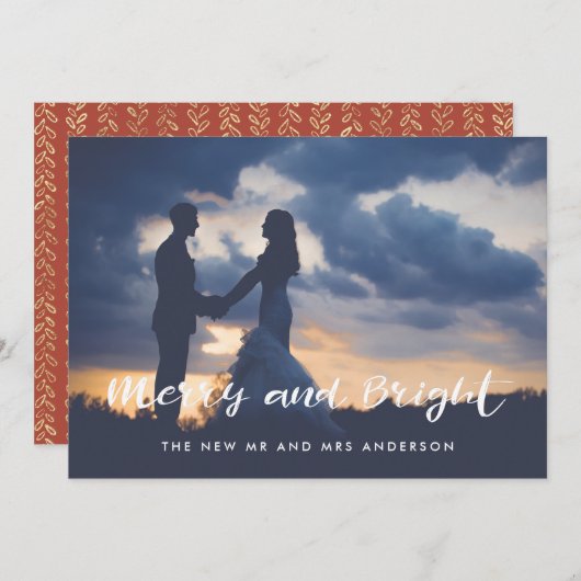 Vrolijk en helder eenvoudige foto-overlay feestdagenkaart (Voorkant / Achterkant)