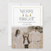 Vrolijk en helder, eenvoudige moderne kerstfoto feestdagenkaart (Voorkant)